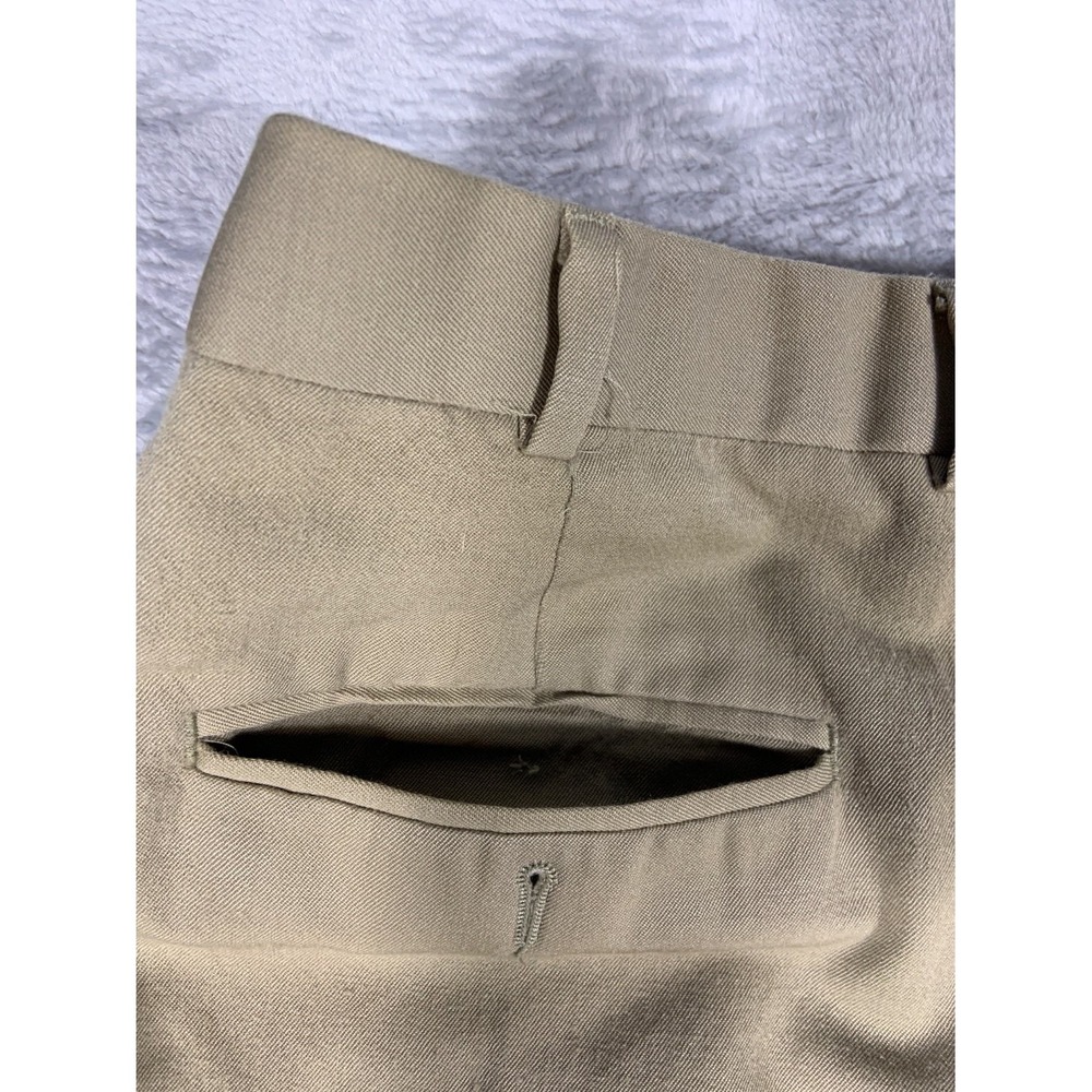 Brooks Brothers 346 Men's Pants Size 36 Tan Button-through Rear Pocket Wool - Picture 9 of 12
